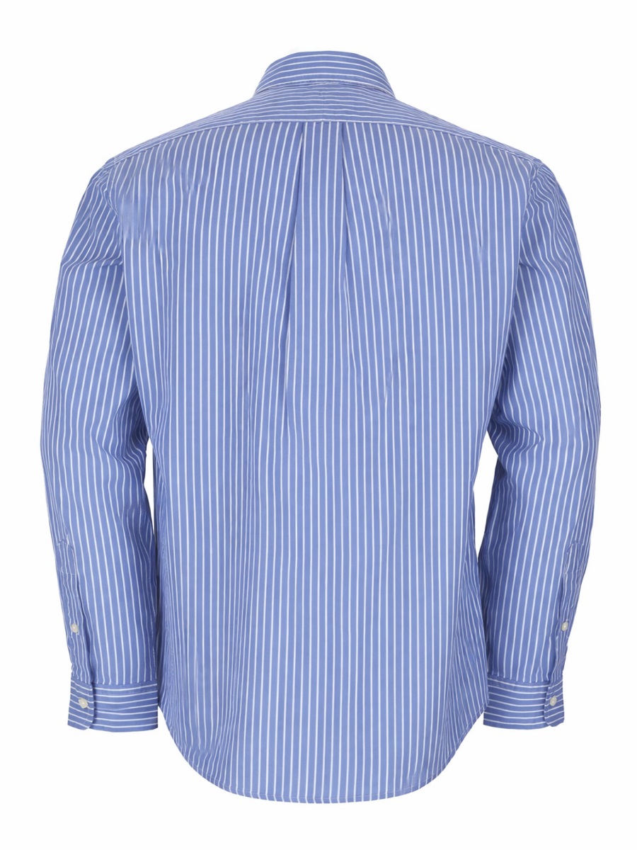 Ralph Lauren Blue Striped Cotton Button-Down Shirt Blauw