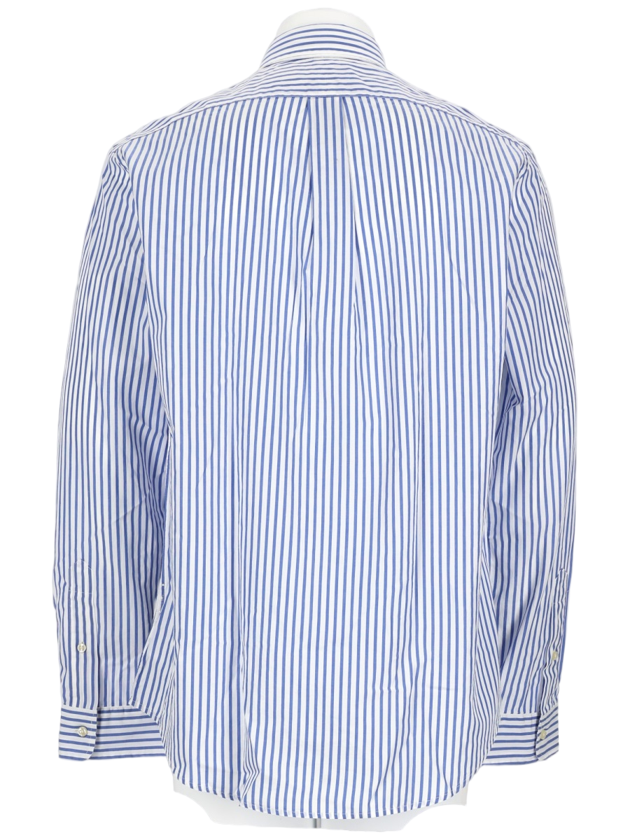 Ralph Lauren Blue Striped Cotton Button-Up Shirt Blauw