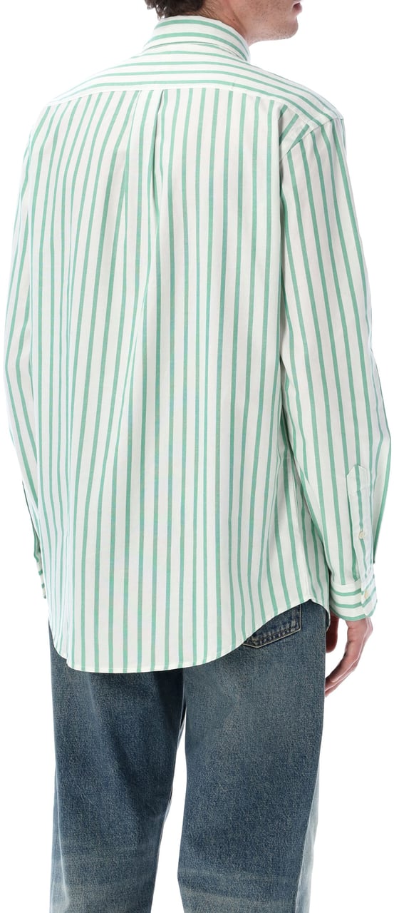 Ralph Lauren Custom Fit Stripes Shirt Verde Groen