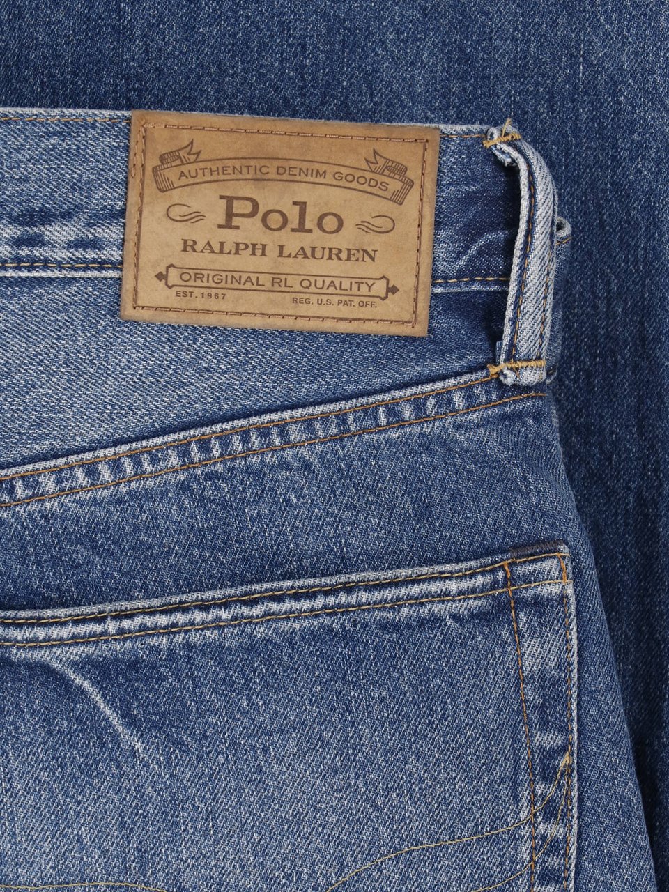 Ralph Lauren Blue Straight Leg Denim Jeans Blauw