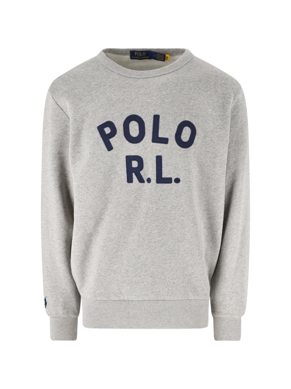 Ralph Lauren Grey Crewneck Cotton Blend Sweatshirt Grijs