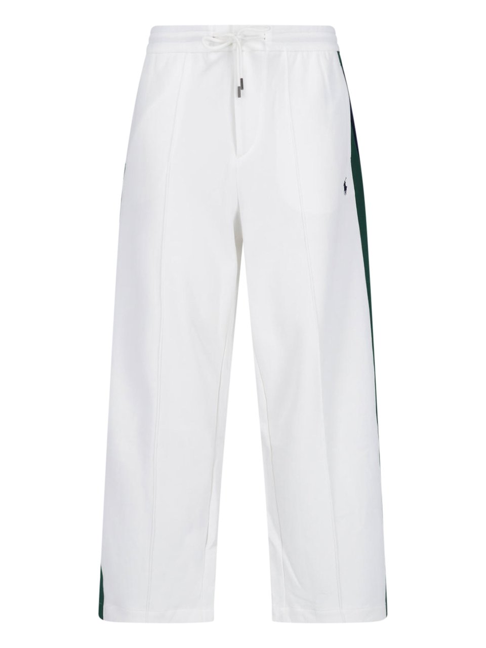 Ralph Lauren White Recycled Wide-Leg Track Trousers Wit