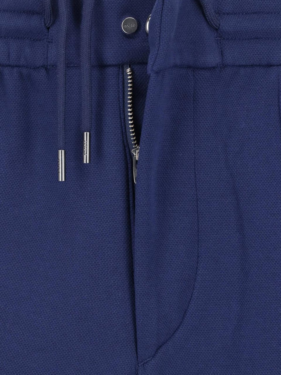 Ralph Lauren Blue Elastic Waist Wide-Leg Trousers Blauw