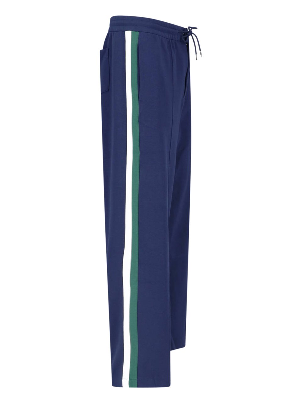 Ralph Lauren Blue Elastic Waist Wide-Leg Trousers Blauw