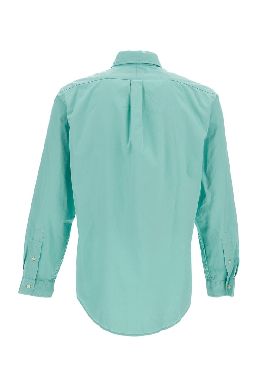 Ralph Lauren Ultralight Cotton Twill Shirt with Iconic Pony Logo Groen