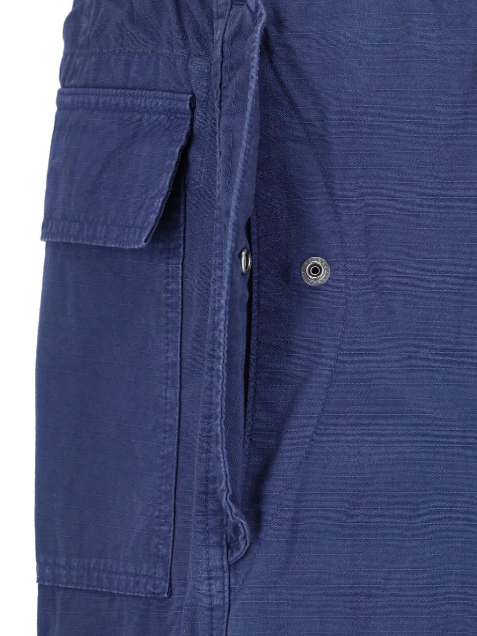 Ralph Lauren Navy Blue Wide-Leg Cotton Cargo Trousers Blauw