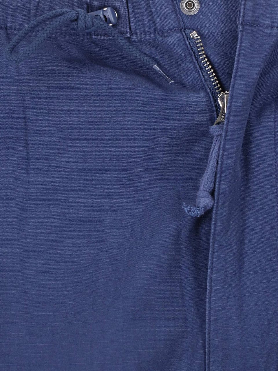 Ralph Lauren Navy Blue Wide-Leg Cotton Cargo Trousers Blauw