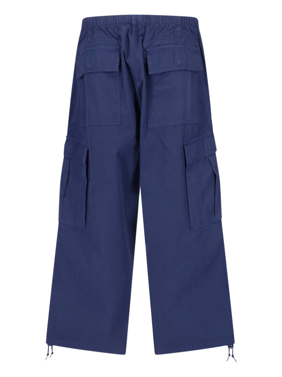 Ralph Lauren Navy Blue Wide-Leg Cotton Cargo Trousers Blauw
