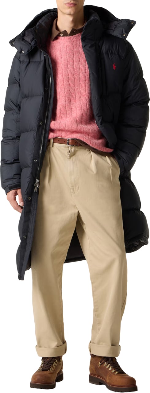 Ralph Lauren Gorham Logo Long Jacket Down Coat Zwart
