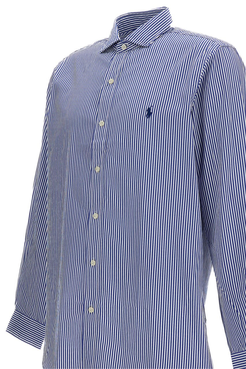Ralph Lauren Vertical Stripe Cotton Shirt with Classic Collar Blauw