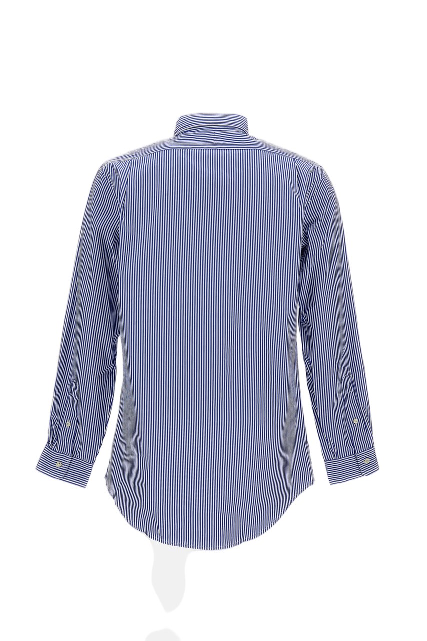 Ralph Lauren Vertical Stripe Cotton Shirt with Classic Collar Blauw