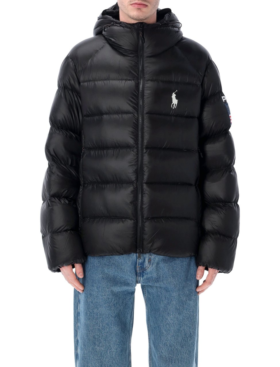 Ralph Lauren Woven-Bomber-Jacket Nero Zwart