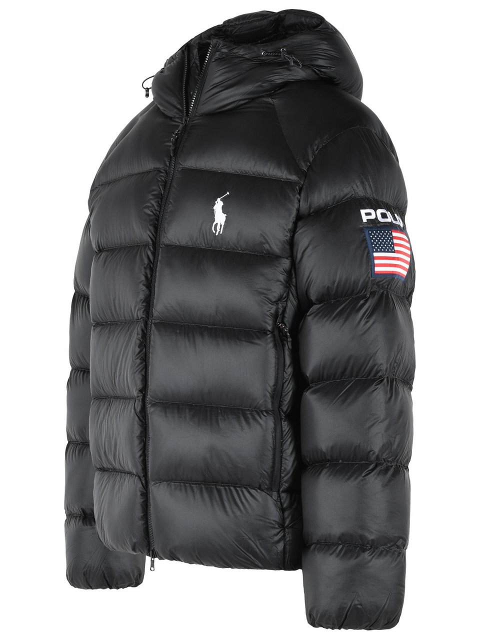 Ralph Lauren Black Nylon Padded Jacket Grijs