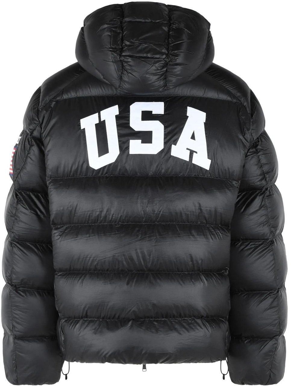 Ralph Lauren Black Bomber Jacket Quilted Puffer Jacket Zwart