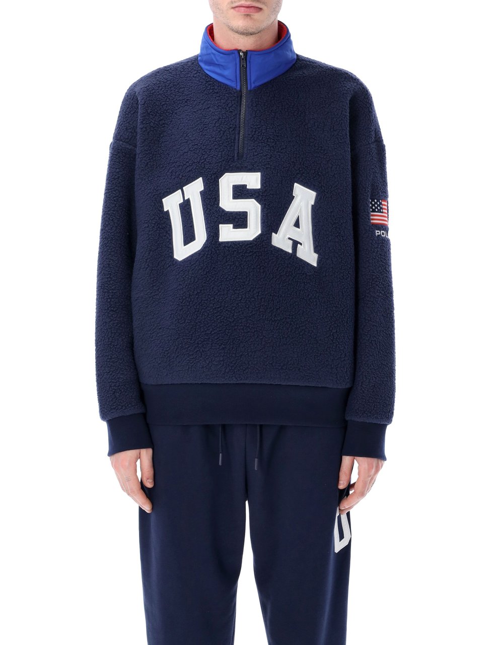 Ralph Lauren Knit-Half Zip-Sweatshirt Blue Blauw