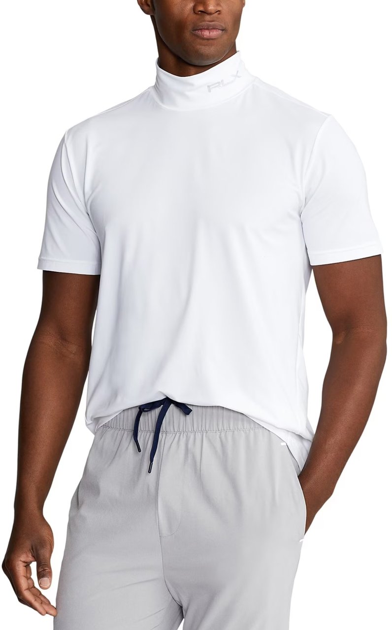Ralph Lauren Rlx Golf Mock Neck Logo T-shirt Wit