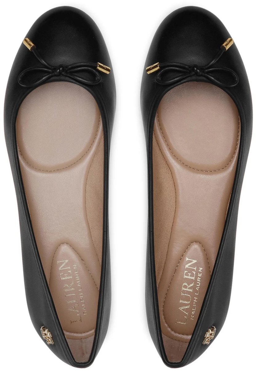 Ralph Lauren Jayna Leather Flats Ballerinas Zwart