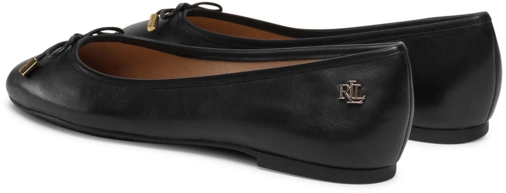Ralph Lauren Jayna Leather Flats Ballerinas Zwart