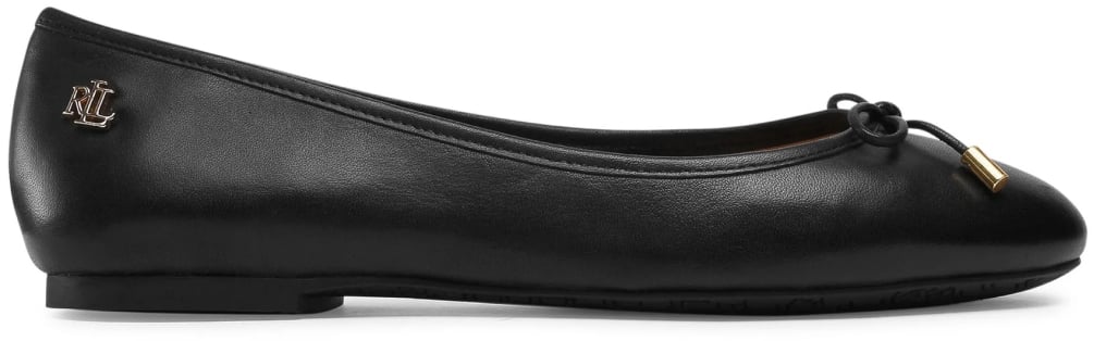 Ralph Lauren Jayna Leather Flats Ballerinas Zwart