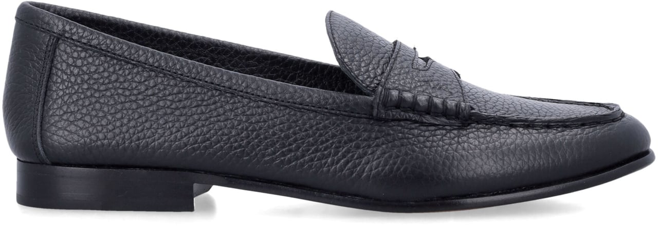 Ralph Lauren Loafer Pebble Leather Nero Zwart