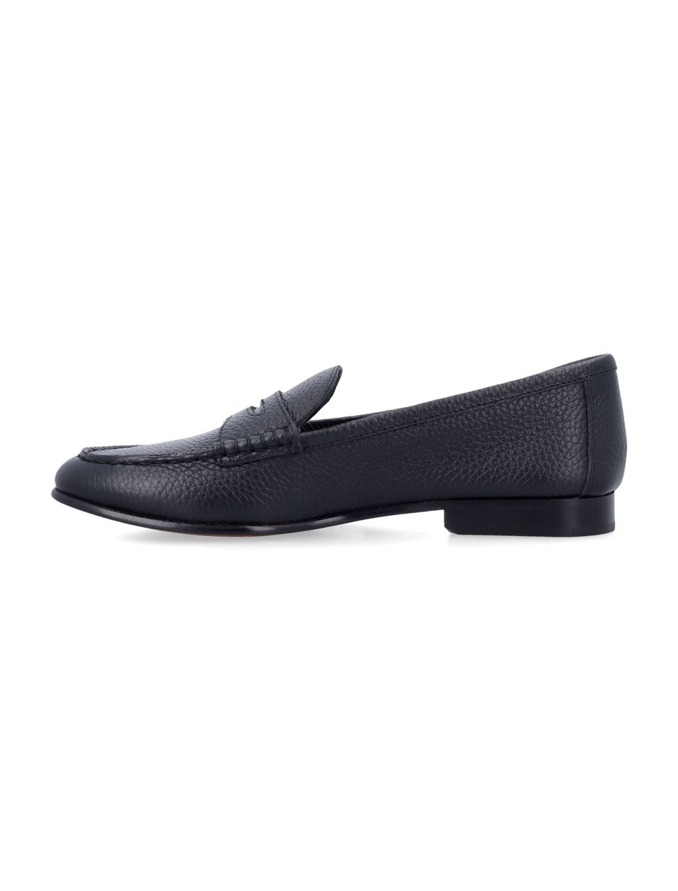Ralph Lauren Loafer Pebble Leather Nero Zwart