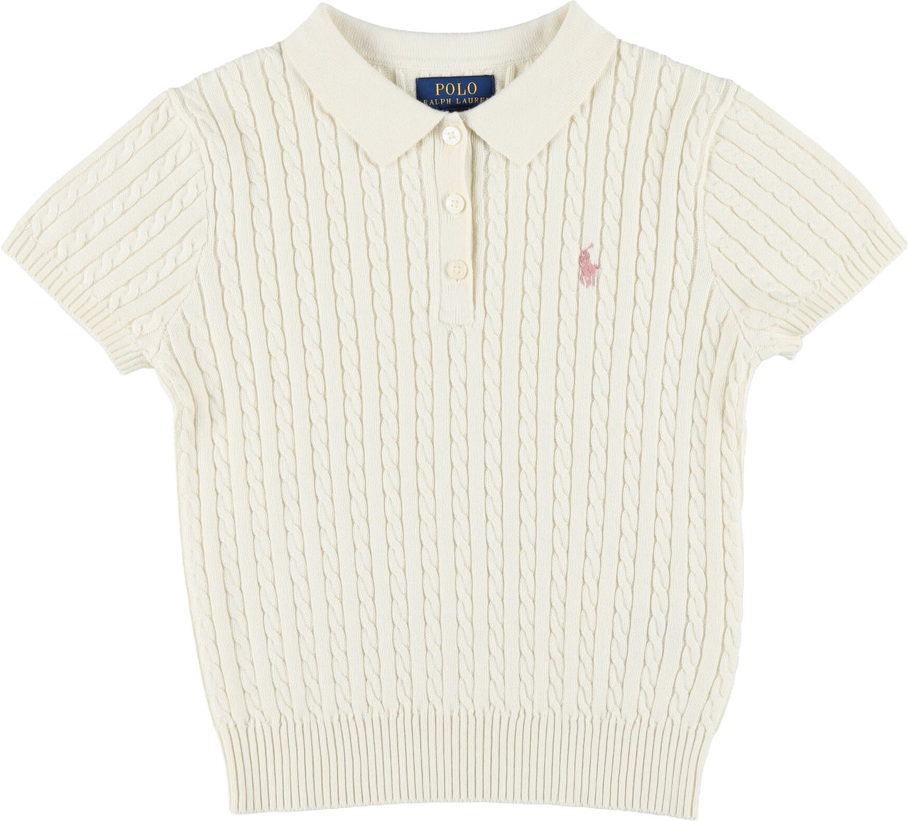 Ralph Lauren Polo Knit S/S Trecce Bianco Wit