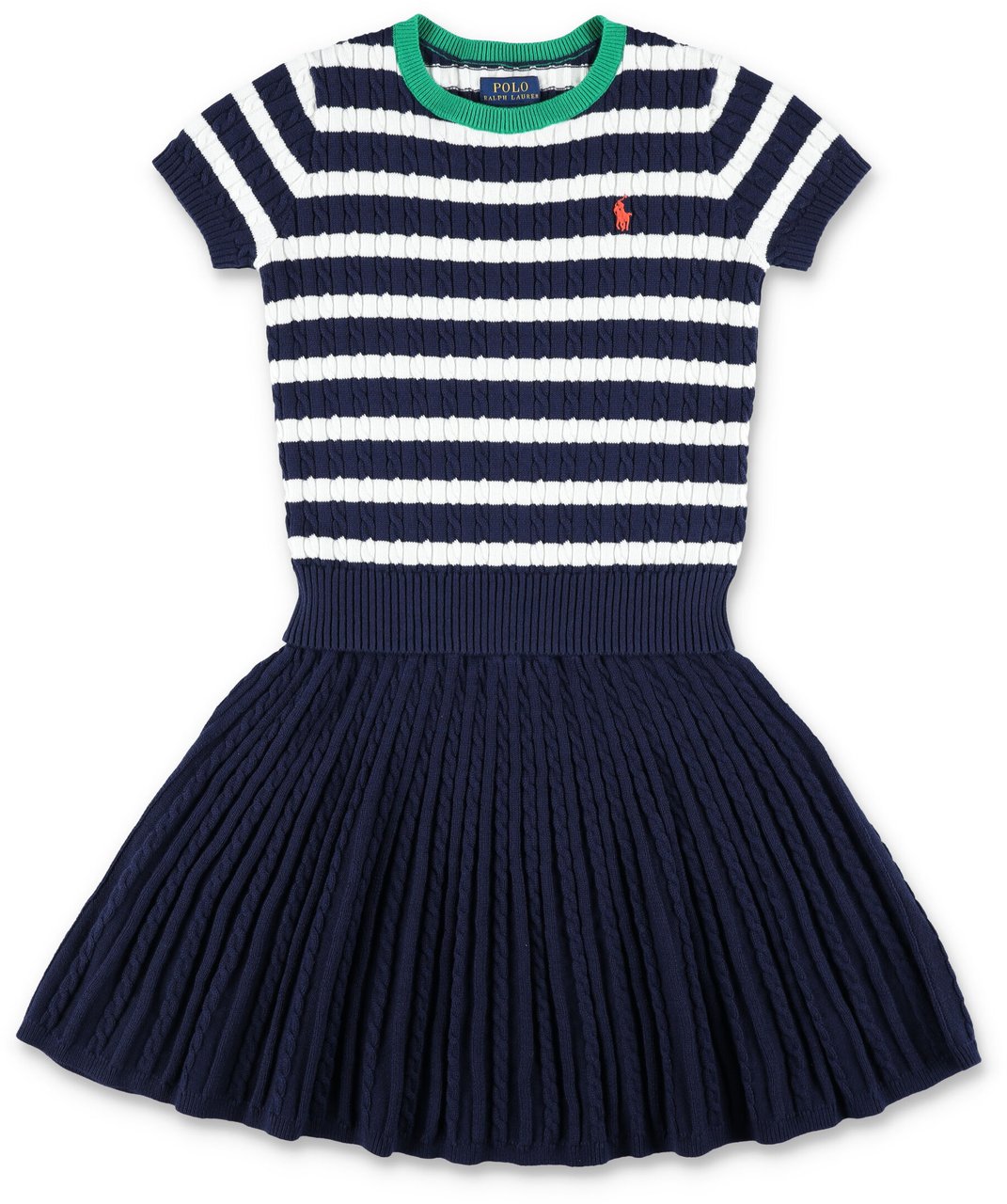 Ralph Lauren Set Skirt+Knit Blu Blauw
