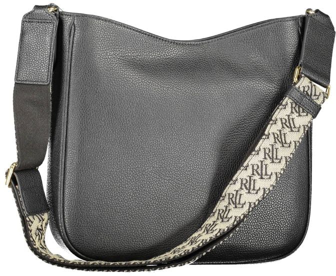 Ralph Lauren Nero Leather Women Shoulder Bag Zwart