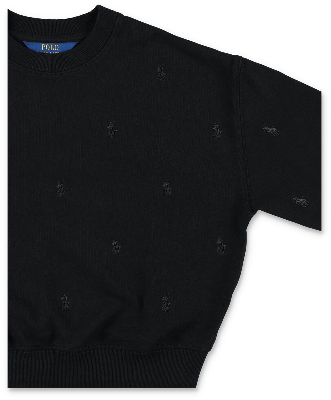 Ralph Lauren Fleece Hight Collar Nero Zwart