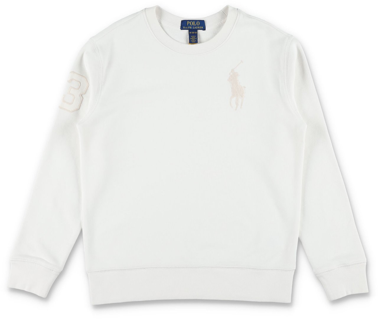 Ralph Lauren Fleece Big Logo Horse Bianco Wit