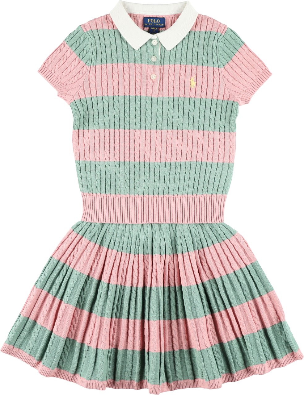 Ralph Lauren Polo+Skirt Stripes Set Pink/Green Divers