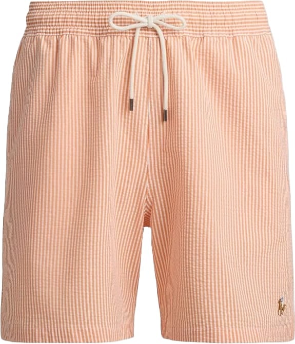 Ralph Lauren Costume Traveler Mid Trunk Seersucker Peach Stripe Divers