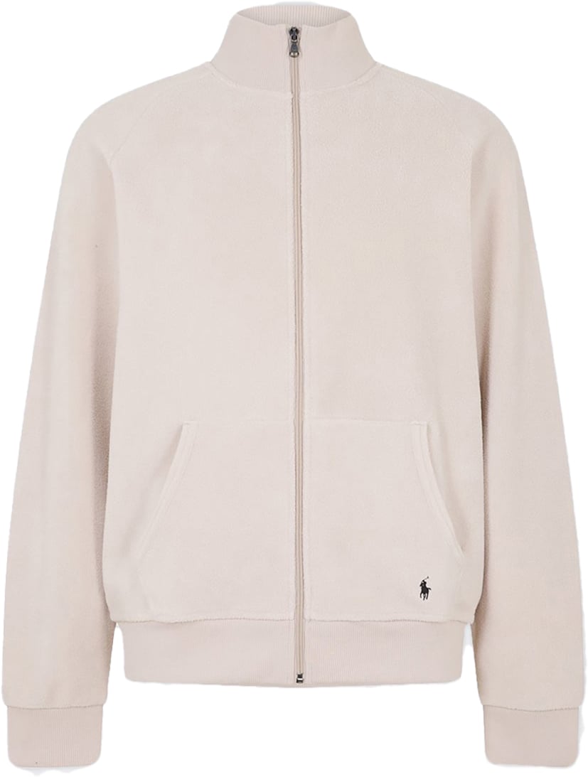 Ralph Lauren Felpa Pile Zip Mock Khaki Stone Bruin