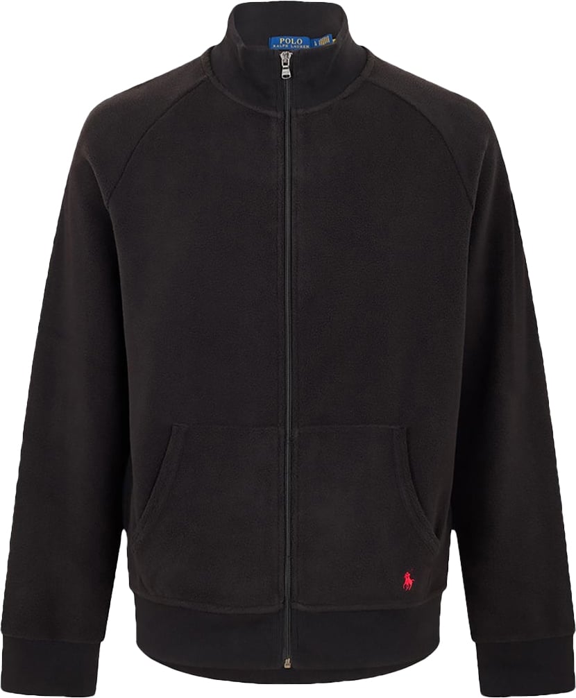 Ralph Lauren Felpa Pile Zip Mock Nera Zwart