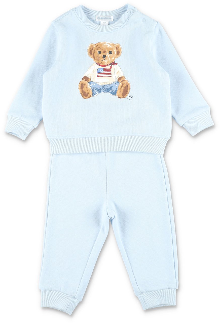 Ralph Lauren Set Fleece+Pant Blue Lichtblauw