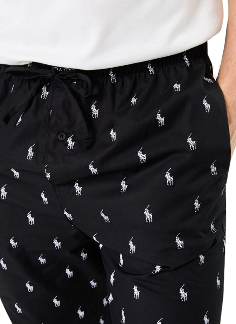 Ralph Lauren Pantalone Pj Multilogo Nero Zwart