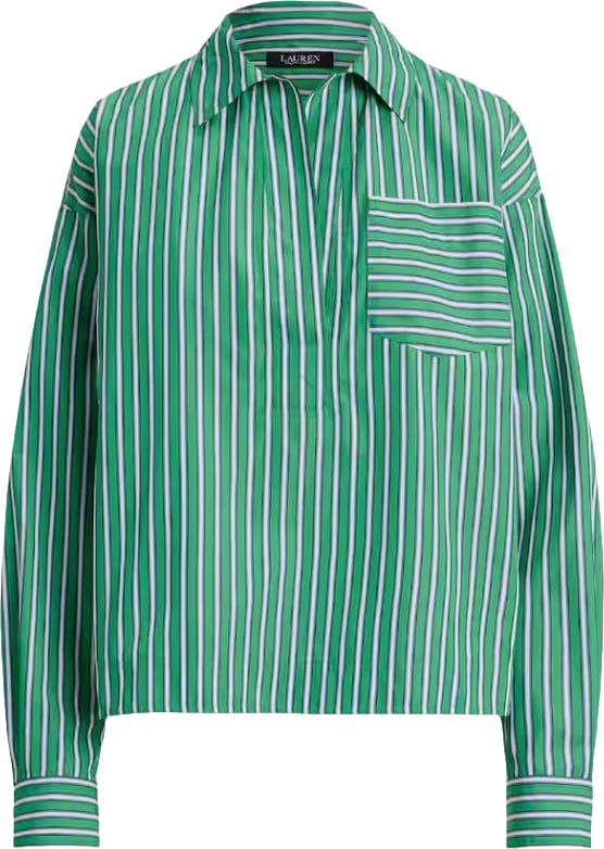Ralph Lauren Stachee-Long Sleeve-Button Front Blauw