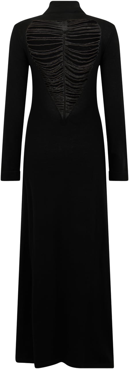 Raquel Diniz Long dress with high collar Zwart