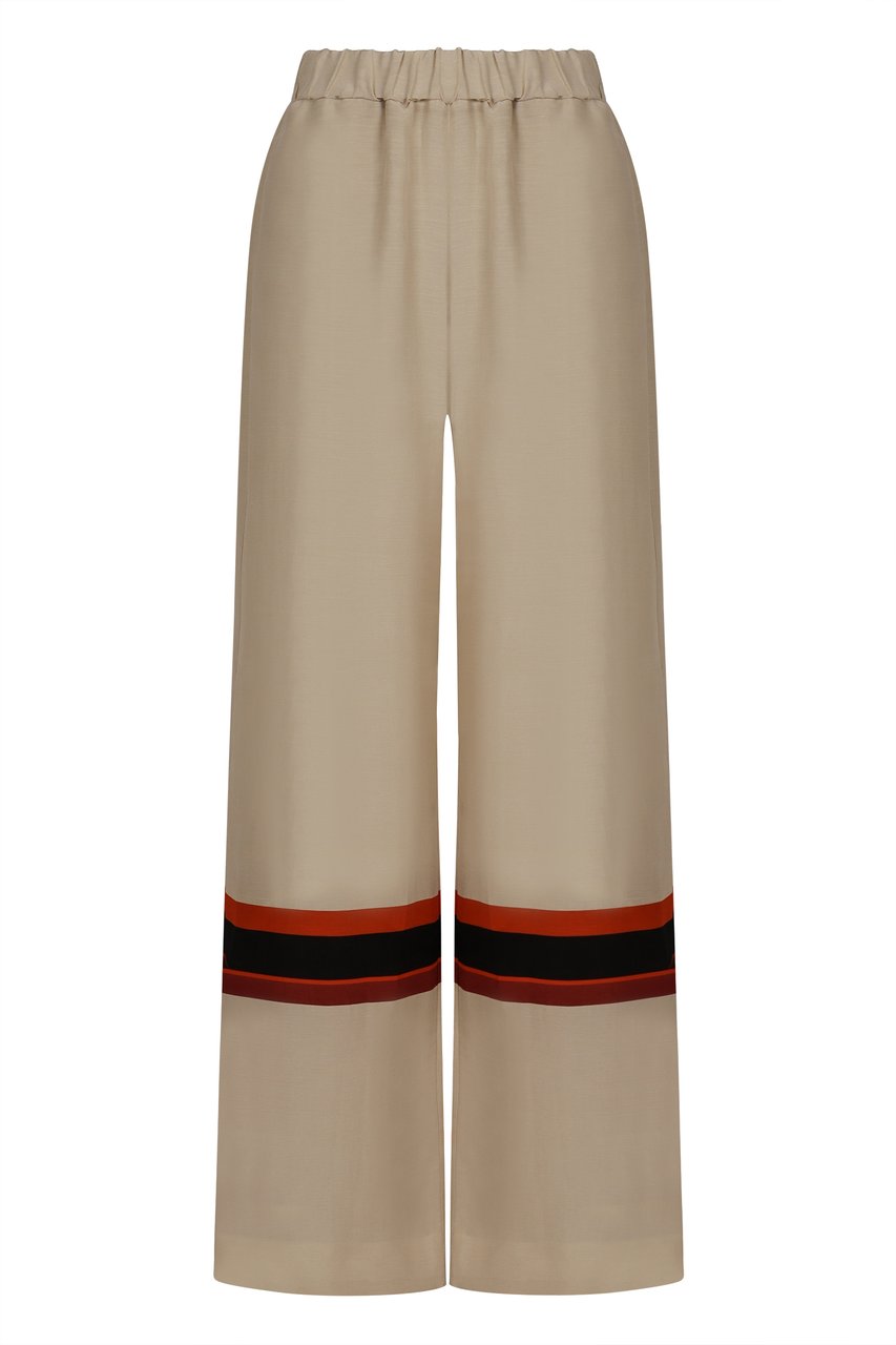 Raquel Diniz Linen and silk trousers Neutraal