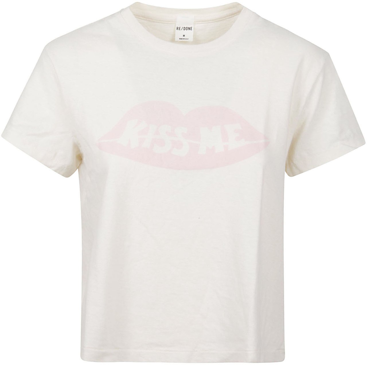 Re-Done 50s Boxy Kiss Me T-shirt White Wit