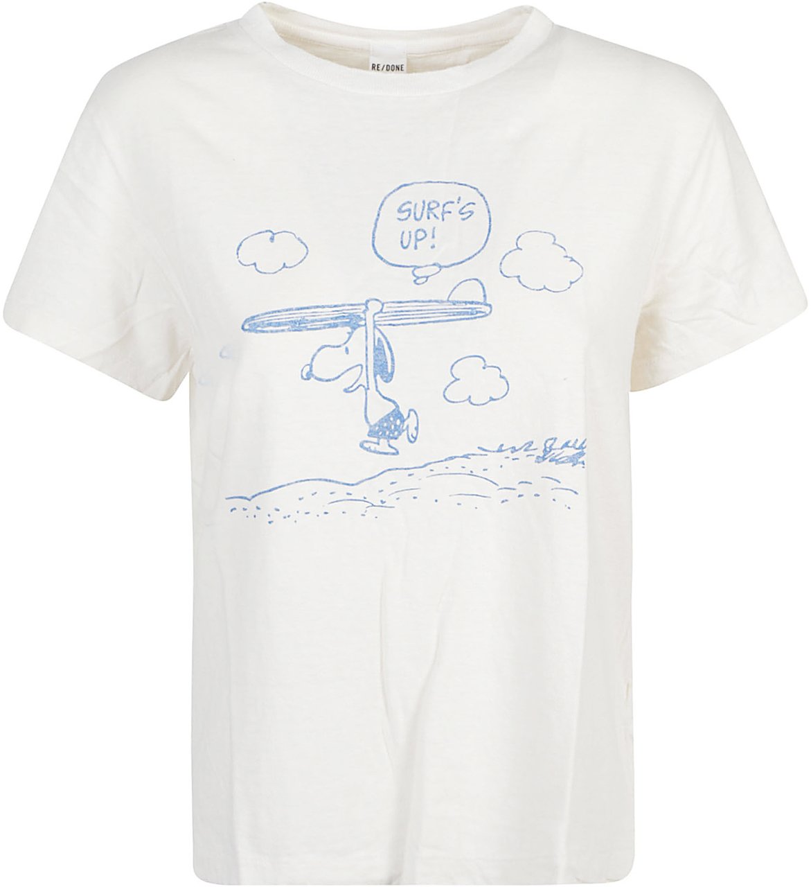 Re-Done Classic Snoopy Surfs Up T-shirt White Wit