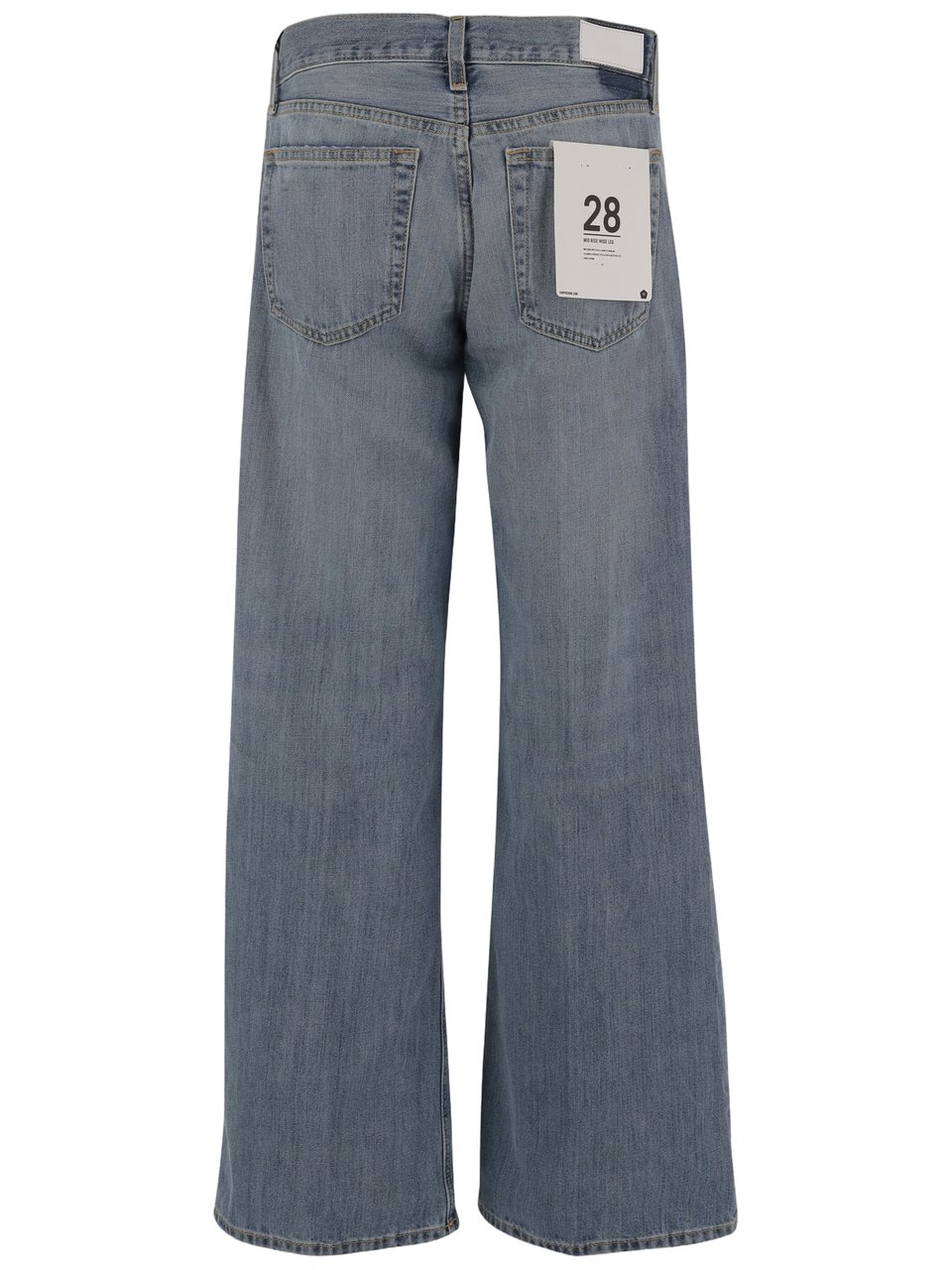 Re-Done Wide-Leg Cotton Denim Jeans with Washed Finish Grijs