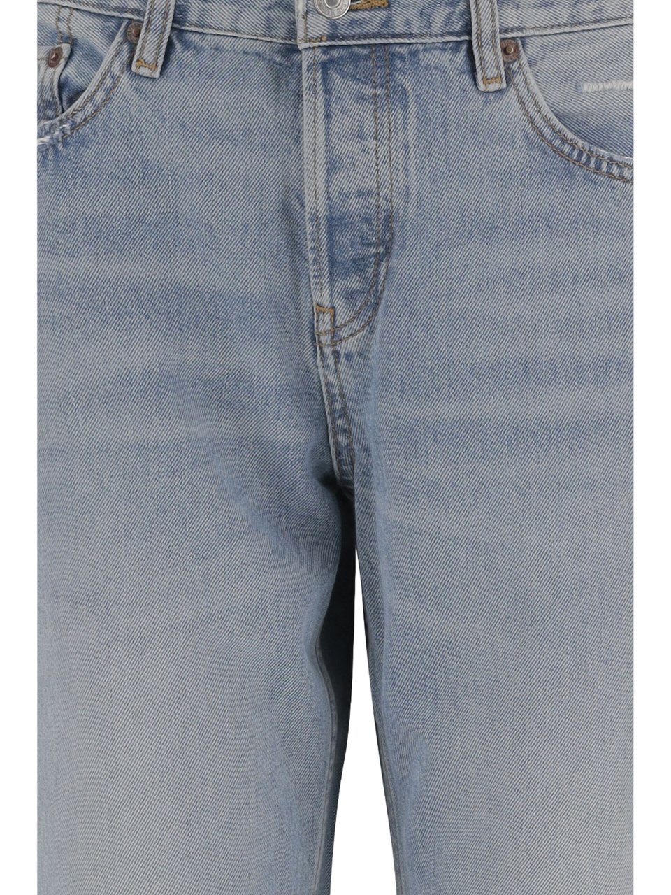 Re-Done Light Blue Washed Denim Jeans With Classic Five-Pocket Design Blauw