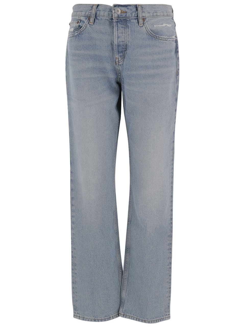 Re-Done Light Blue Washed Denim Jeans With Classic Five-Pocket Design Blauw