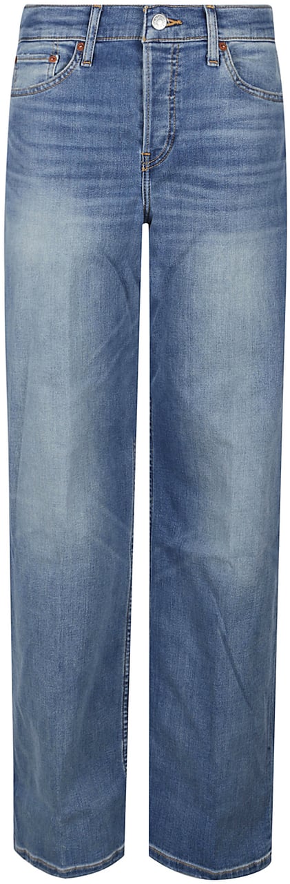 Re-Done Mid Rise Wide Leg Jeans Blue Blauw
