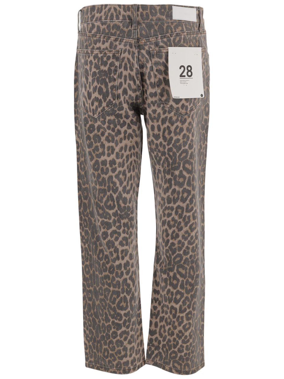 Re-Done Cropped Straight-Leg Jeans With Animal Print And Belt Loops Grijs