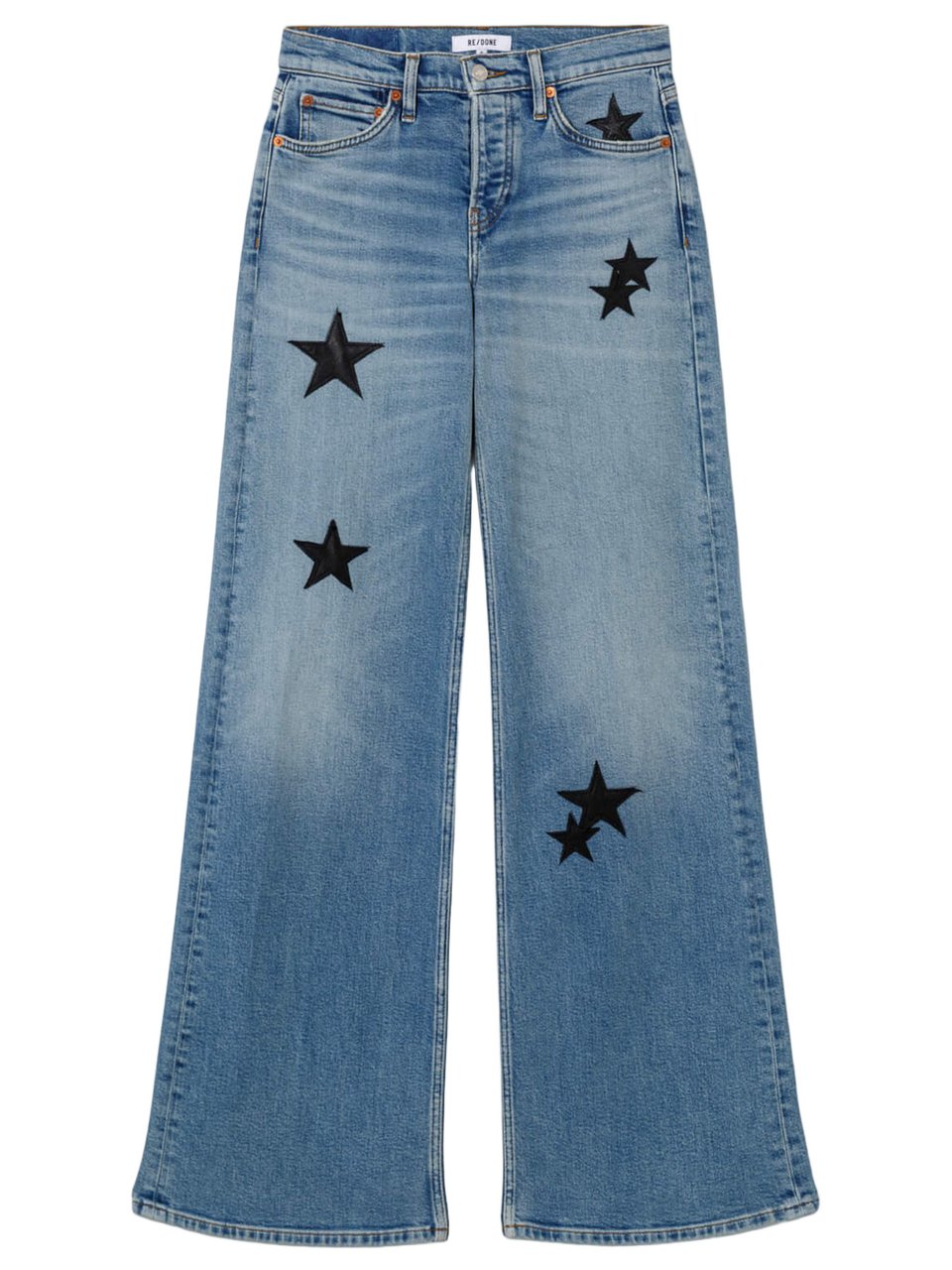 Re-Done Stretch Cotton Blend Wide-Leg Jeans Blauw