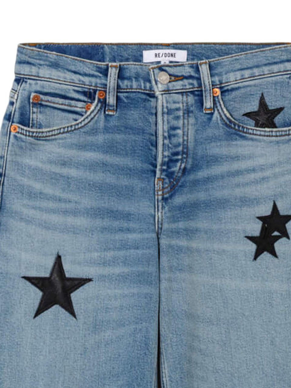 Re-Done Stretch Cotton Blend Wide-Leg Jeans Blauw