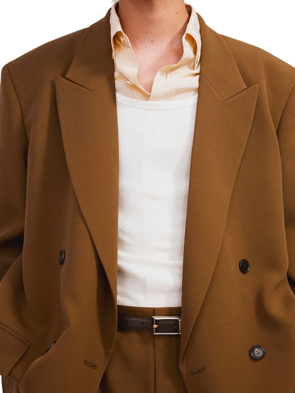 Recto Blazer Suit Double Fluid Ochre Divers