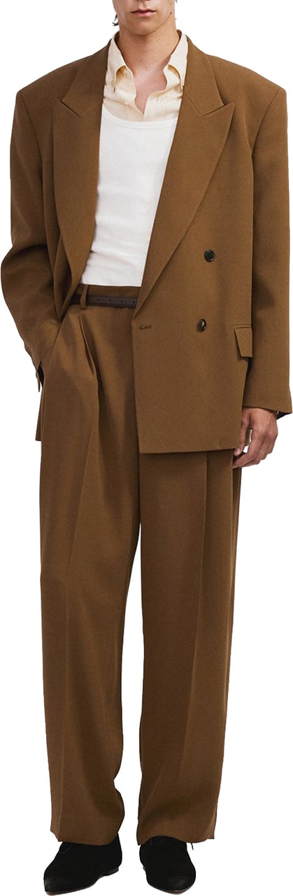 Recto Pantaloni Suit Fluid Tuck Detail Ochre Divers